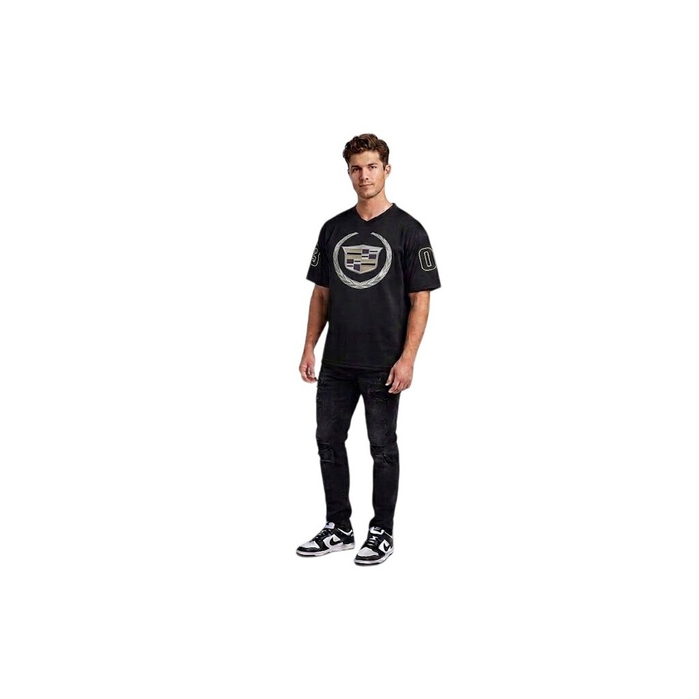 Vintage Cadillac Jersey‎ Mens Large  Black Short Sleeve Crewneck  Casual